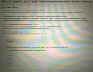 CHE 111 Chapter 3: part 2 Quiz
