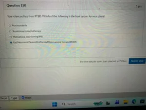 NR668 Week 8: PMHNP Final Diagnostic Exam