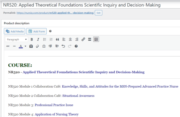 NR520: Applied Theoretical Foundations Scientific Inquiry and Decision-Making