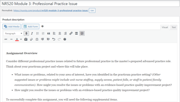 NR520 Module 3: Professional Practice Issue