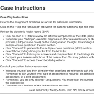 NR305 Week 7 iHuman Case: Anthony James