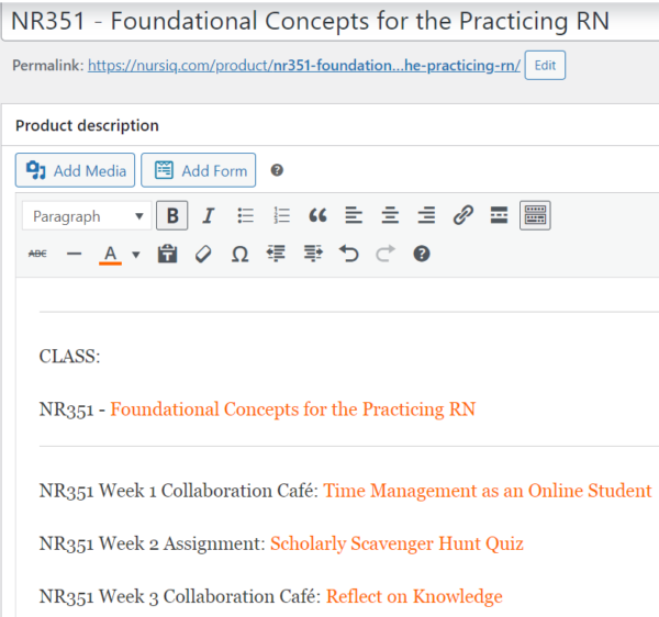 NR351 - Foundational Concepts for the Practicing RN