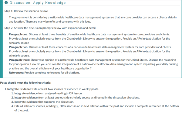 NR361 Week 4 Discussion: Data Management