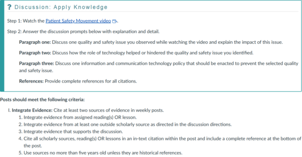 NR361 Week 7 Discussion: Quality and Safety in Healthcare Informatics