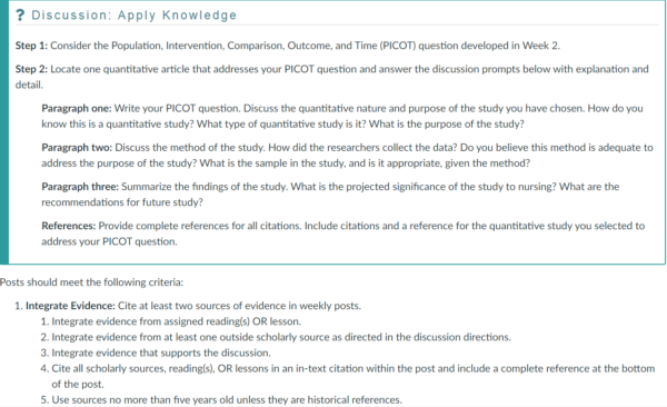 NR439 Week 4 Discussion: Quantitative Research