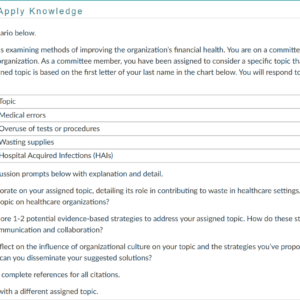 NR447 Week 5 Discussion Waste in Healthcare