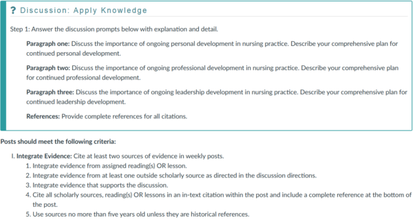 NR451 Week 7 Discussion: Personal, Professional, and Leadership Development