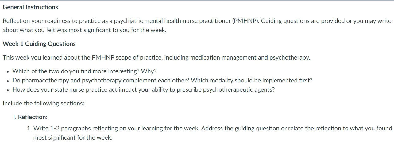 NR548 Week 1: Reflection on Learning