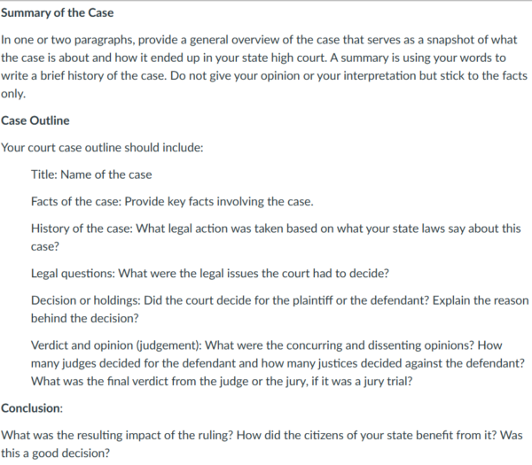 POLI330N Week 6: Part I How the Courts Address or Respect Our Rights as Citizens - Outline