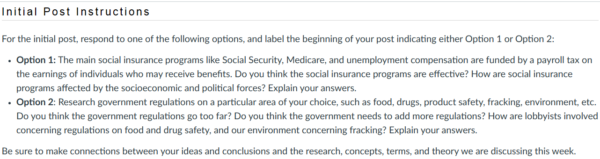 POLI330N Week 8: Government Regulations and Social Insurance Programs