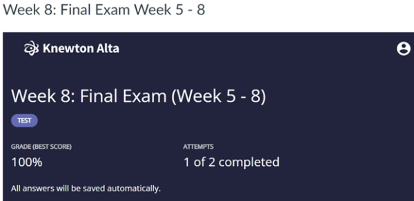 MATH225N Week 8: Final Exam Week 5 - 8
