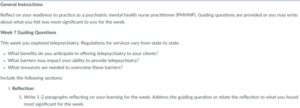 NR548 Week 7: Reflection on Learning