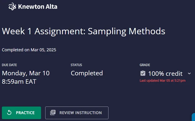 MATH225N Week 1: Sampling Methods