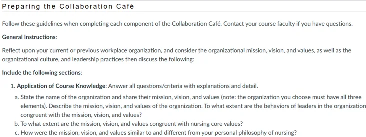 NR582 Week 4 Collaboration Café