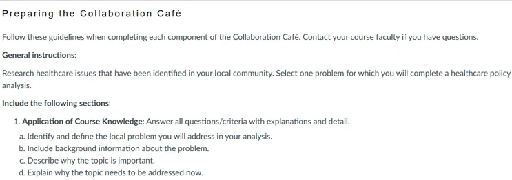 NR582NP Week 6 Collaboration Café Policy