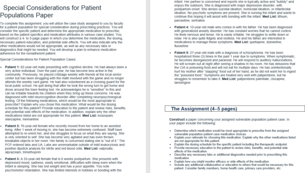 Special Considerations for Patient Populations Paper