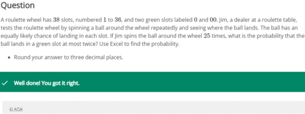 MATH225N Week 4: Distribution with Probability Rules - Excel
