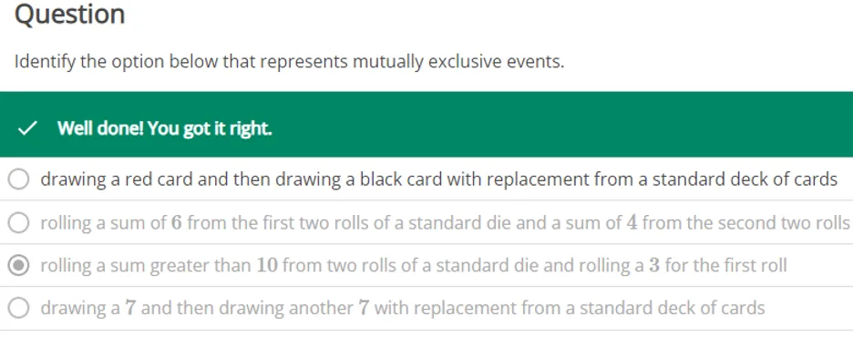 MATH225N Week 4: Mutually Exclusive Events
