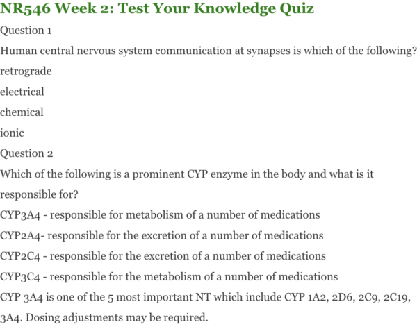 Test Your Knowledge Quiz
