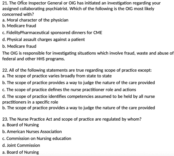 PMHNP Pre-Clinical Diagnostic Exam