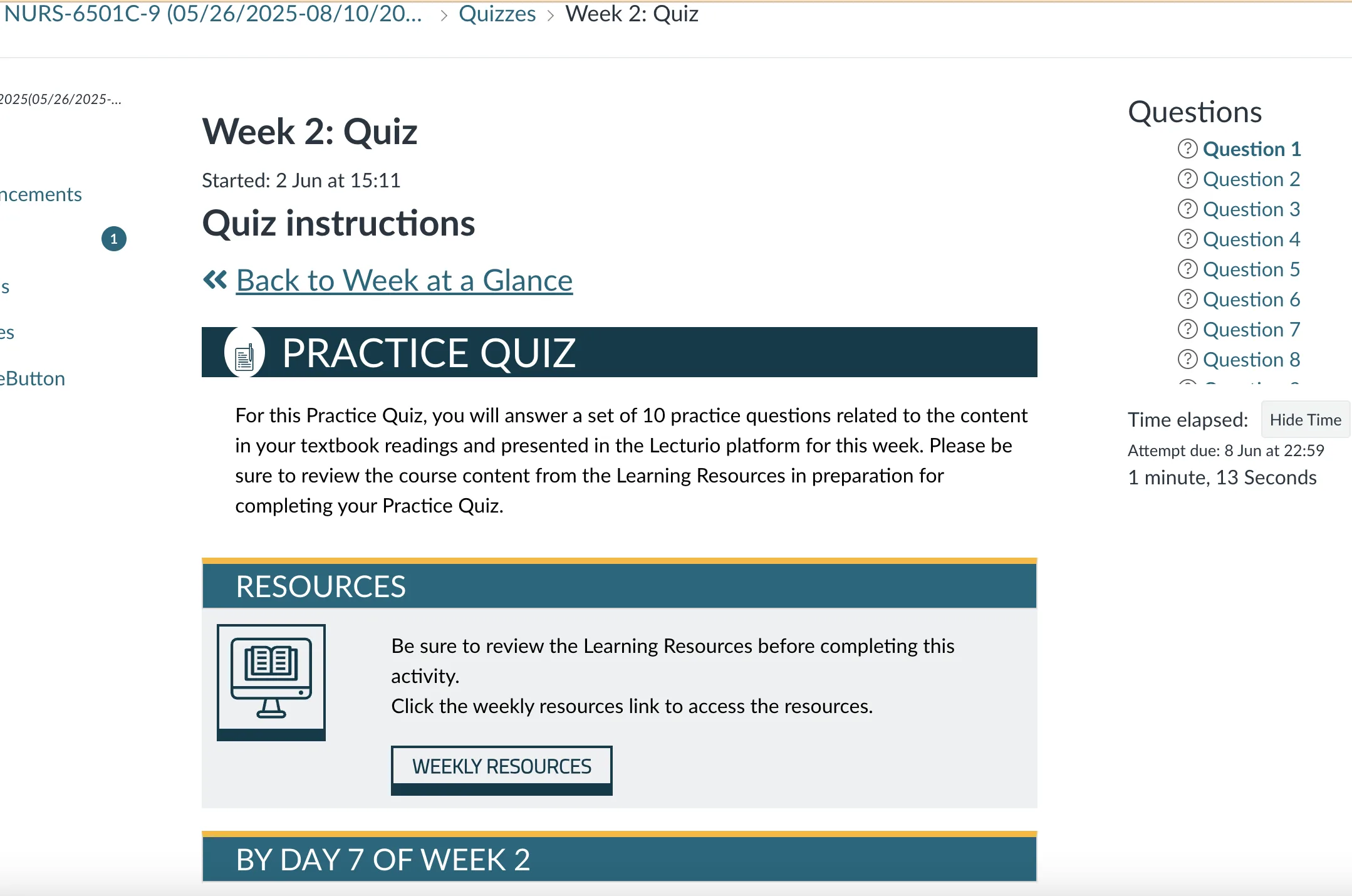 NURS-6501C Week 2 Quiz