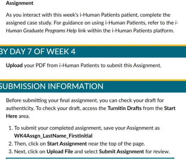 NURS-6512 Week 4 Assignment: I-HUMAN PATIENTS CASE STUDY: EVALUATING AND MANAGING INTEGUMENTARY CONDITIONS