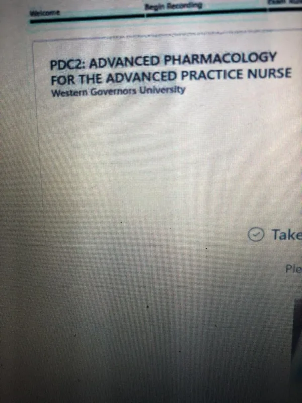 D116: Advanced Pharmacology for the Advanced Practice Nurse
