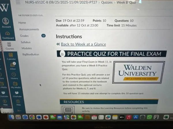 NURS-6512C Week 8: Quiz