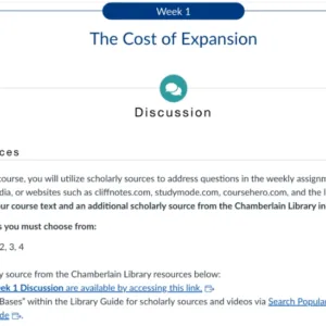 HIST405N Week 1: The Cost of Expansion