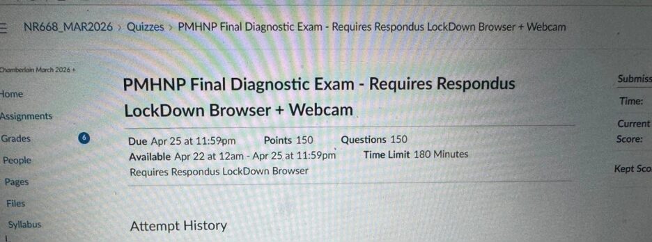 NR668 PMHNP Final Diagnostic Exam