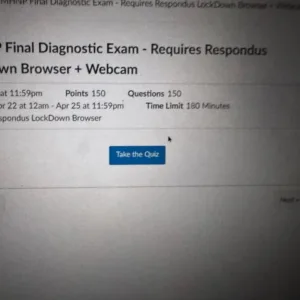 NR668 Week 8: PMHNP Final Diagnostic Exam