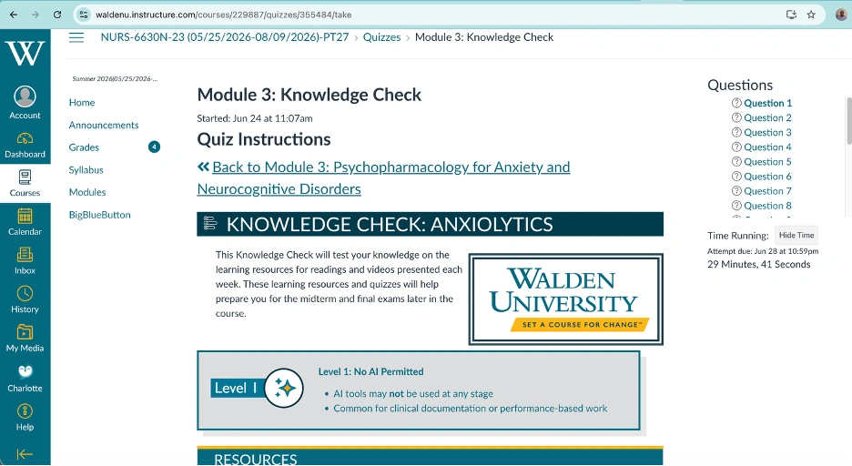 NURS-6630N Module 3: Knowledge Check