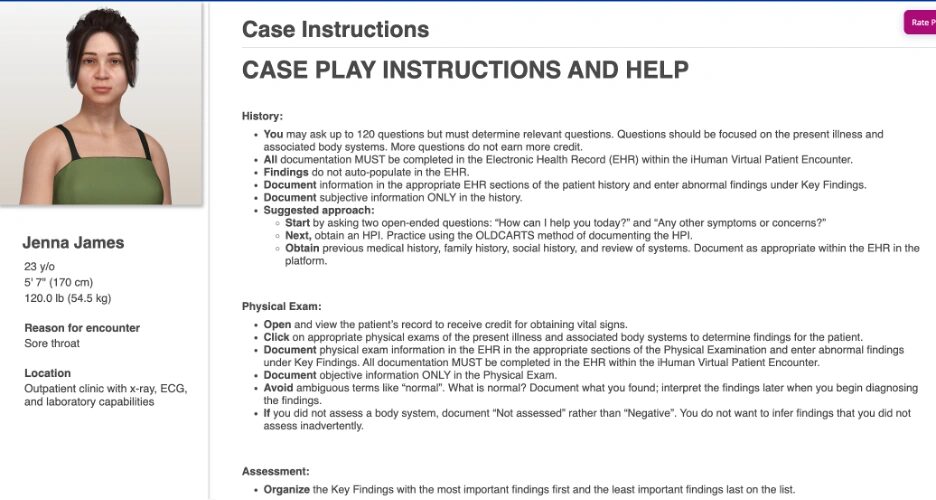 NR509 Week 3 iHuman Case: Jenna James
