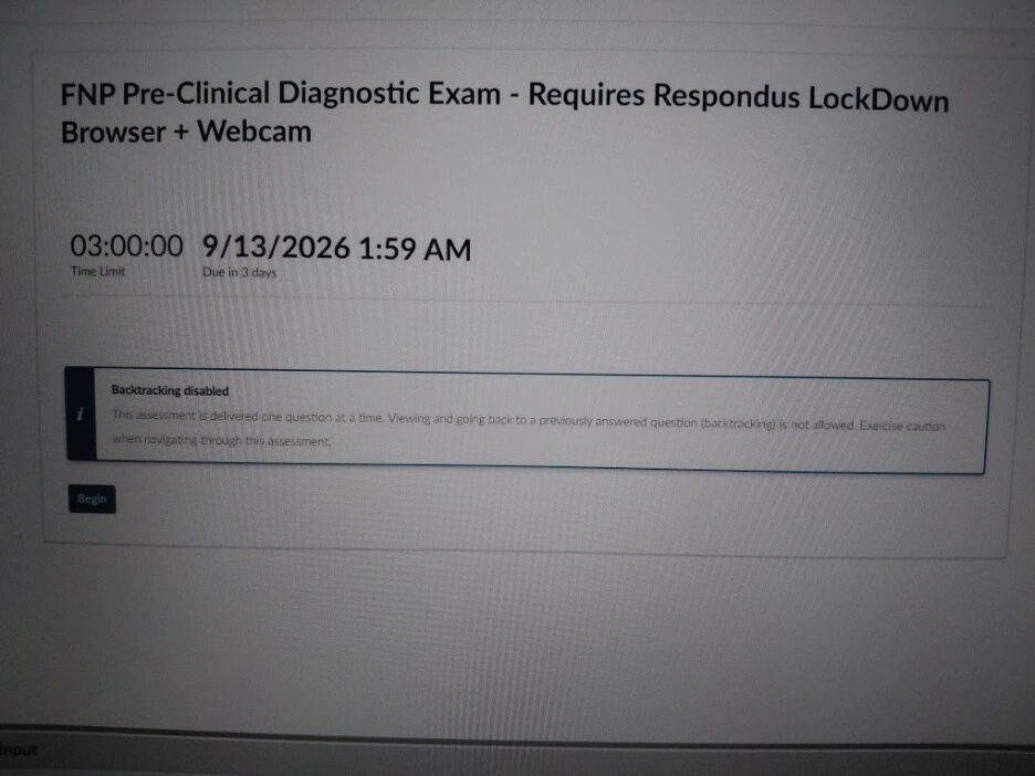 NR511 FNP Pre-Clinical Diagnostic Exam